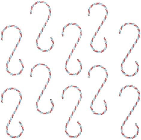 BESPORTBLE Christmas Ornament Hooks Iron and PVC 10pcs for Hanging Stockings and Small Items, Multi-Functional Stocking Hooks with Easy Installation for Christmas Party Decorations