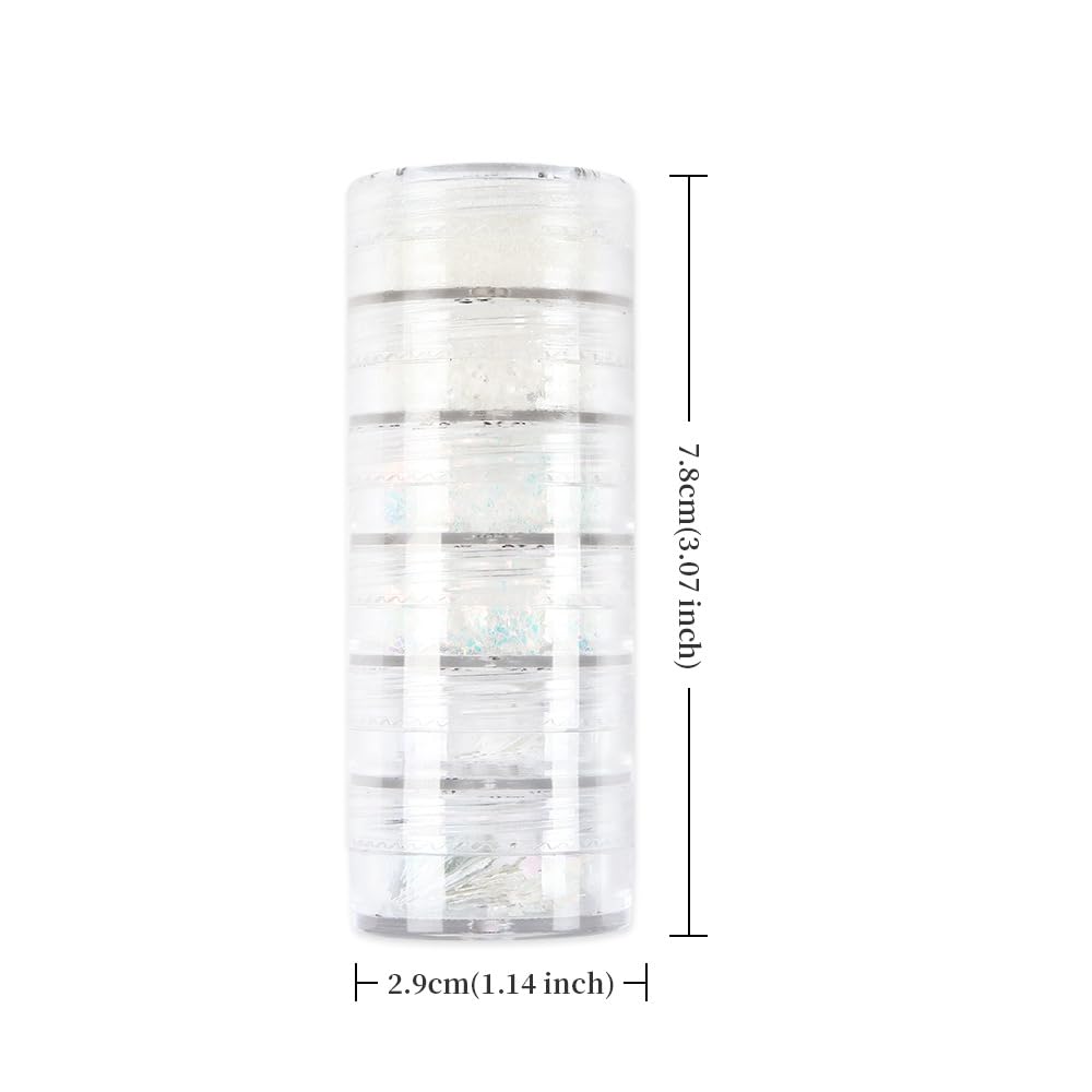 White Christmas Nail Art Glitters Winter Snowflake Nail Sequins, LPOODDNU 3D Holographic Christmas Snowflakes Nail Decals Winter Nail Art Decorations Accessories for Women Manicure DIY Craft