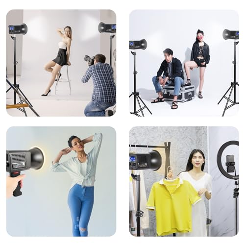 60W LED Video Light, PULUZ 2500K-6500K Dual Color Temp, 13000Lux CRI 95+ COB Fill Light with 10000mAh Rechargeable Battery & 8 Effects for Vlogging/Live Stream/Outdoor Shooting