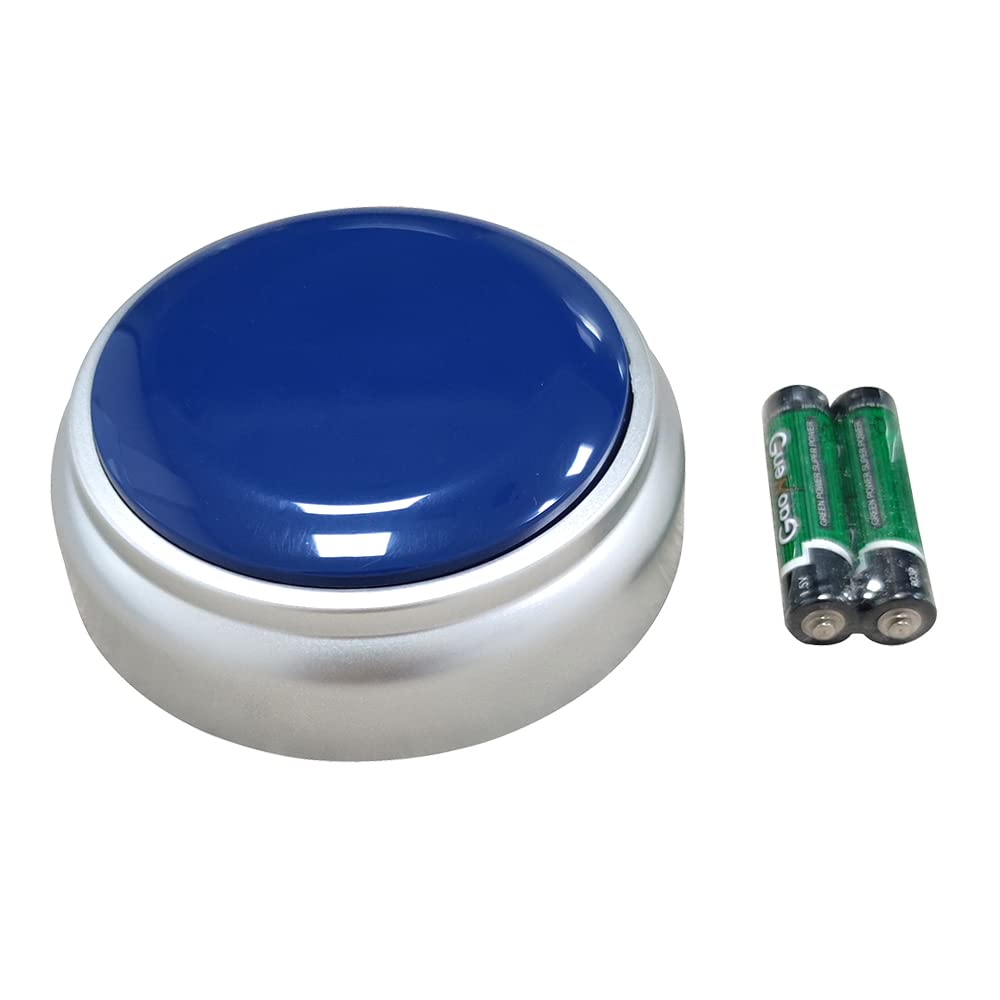 NESIGHTION Talking Buttons,Voice Recorder Button,30 Second Recording,Talking Buttons,Record Sound Button for Gift Education, Easy Button,Funny Office Gift,Interesting ButtonsIncludes (Blue+Silver)
