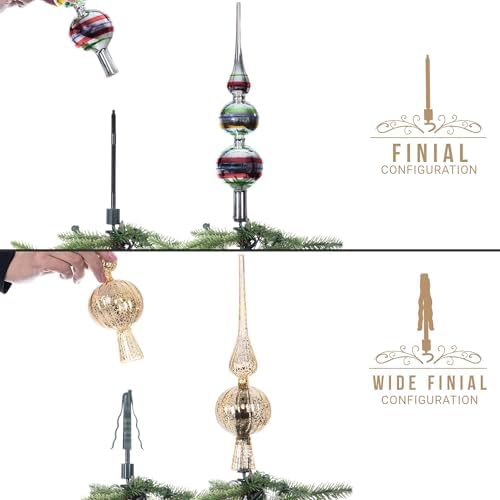 Twist-on Christmas Tree Topper Holder, Universal Fit Most Base Types, Green