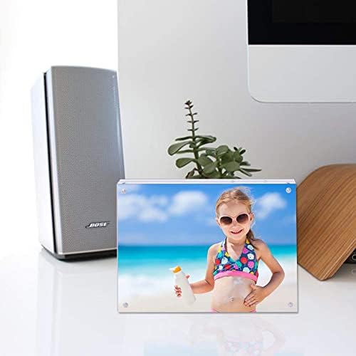 1Pack Acrylic Picture Frame,5x7 Clear Double Sided Photo Frame,Magnetic Photo Frames Desktop Display Family Baby Friends or Pet Dog Picture with Support Stand and Gift Boxes - size: 5x7in-1