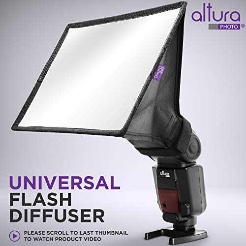 Flash Diffuser Light Softbox 9x7” by Altura Photo (Universal, Collapsible with Storage Pouch) for Canon, Yongnuo and Nikon Speedlight - size: 9x7"
