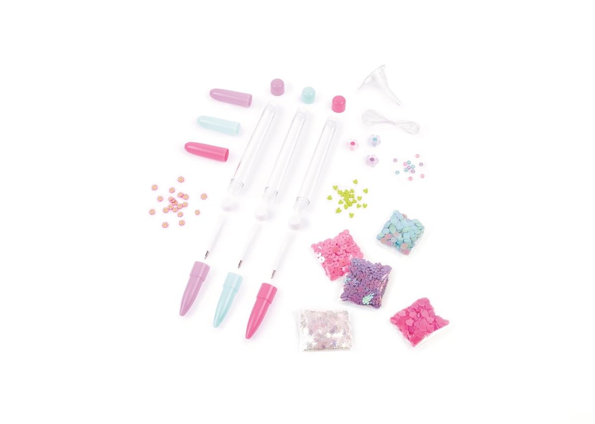 Make It Real DIY Floaty Pens Kit - Create 3 Sparkly, Customizable Pens with Glitter & Charms - Fun Craft for Tweens, Girls & Kids Ages 8+ -Mess-Free Creative Activity Great Gift for Artistic Kids