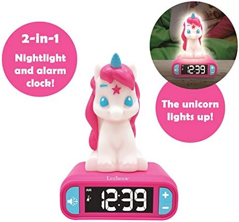 LEXiBOOK, Unicorn Nightlight Alarm Clock, RL800UNI