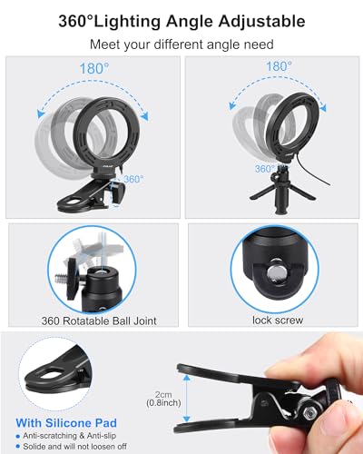 PULUZ Video Conference Lighting Kit, Ring Light for Monitor Clip On Lights, Remote Working, Distance Learning,Zoom Call, Self Broadcasting and Live Streaming, Computer Laptop Video Conferencing