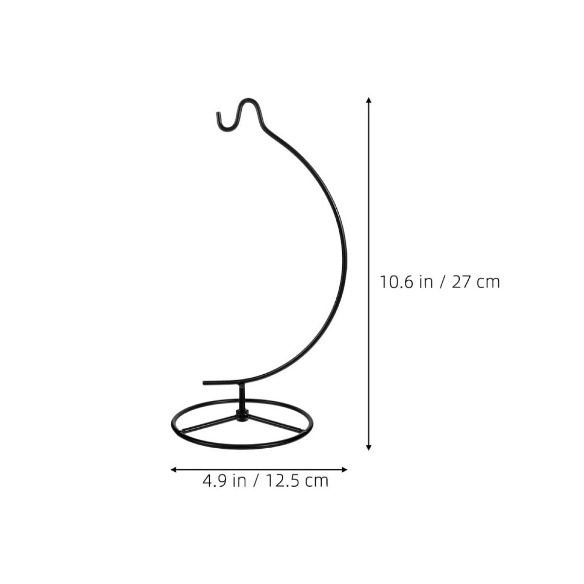 Yardwe 2pcs Moon-shaped Iron Hanging Rack for Air Plant Planter Holder and Ornament Display Stand, Black Metal Plant Rack for Indoor Hanging Terrarium and Glass Ball Decor