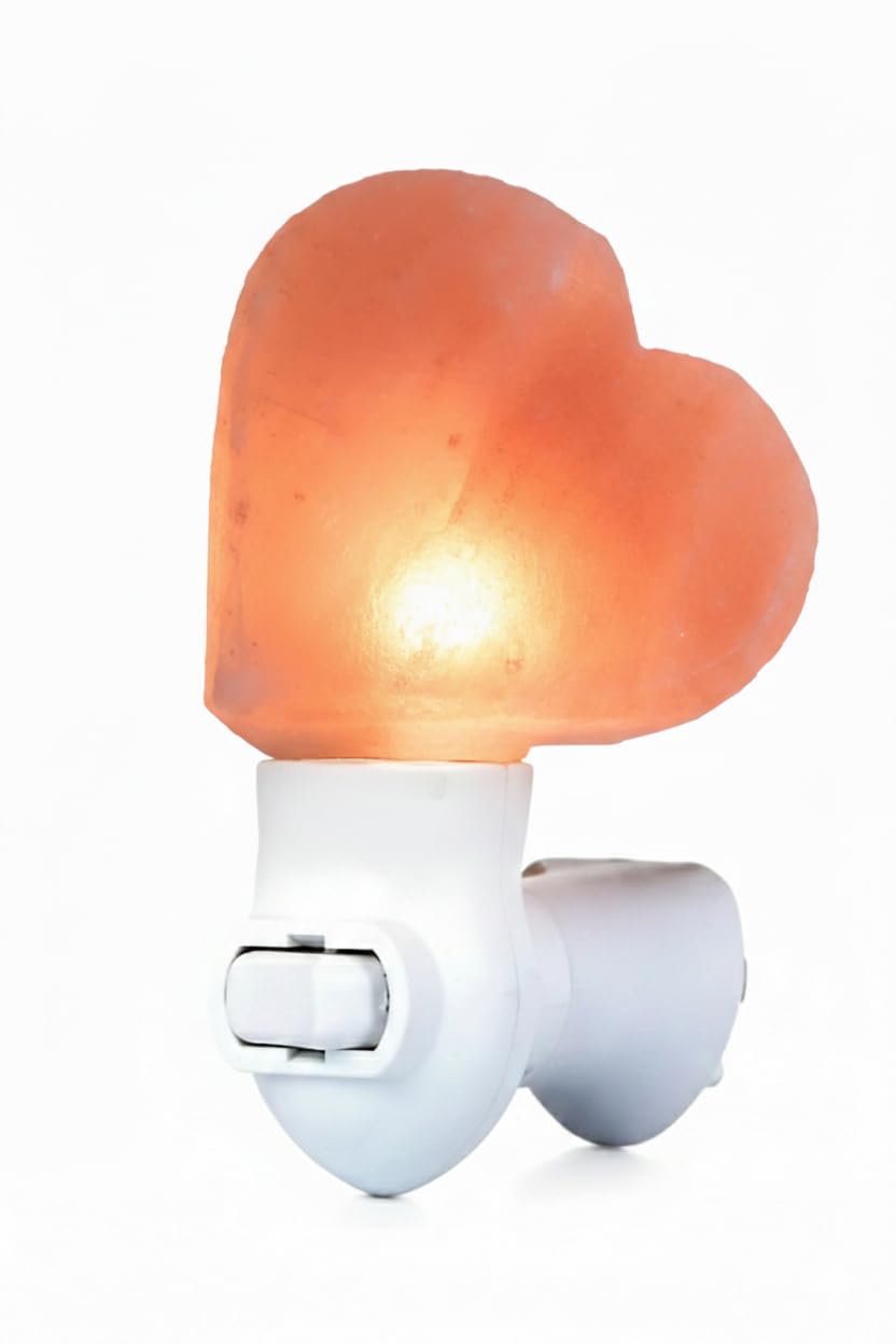NatureBoost Himalayan Pink Salt Night Lights (Heart, 1)