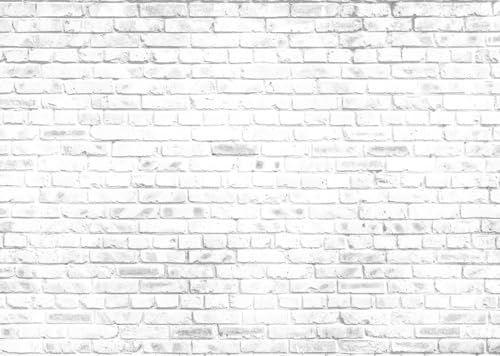 5x3ft Fabric White Brick Wall Texture Backdrop Abstract Old White Brick Stone Wall Background for Photoshoot Home Decor Party Decorations Photo Booth Props - size: 5x3FT
