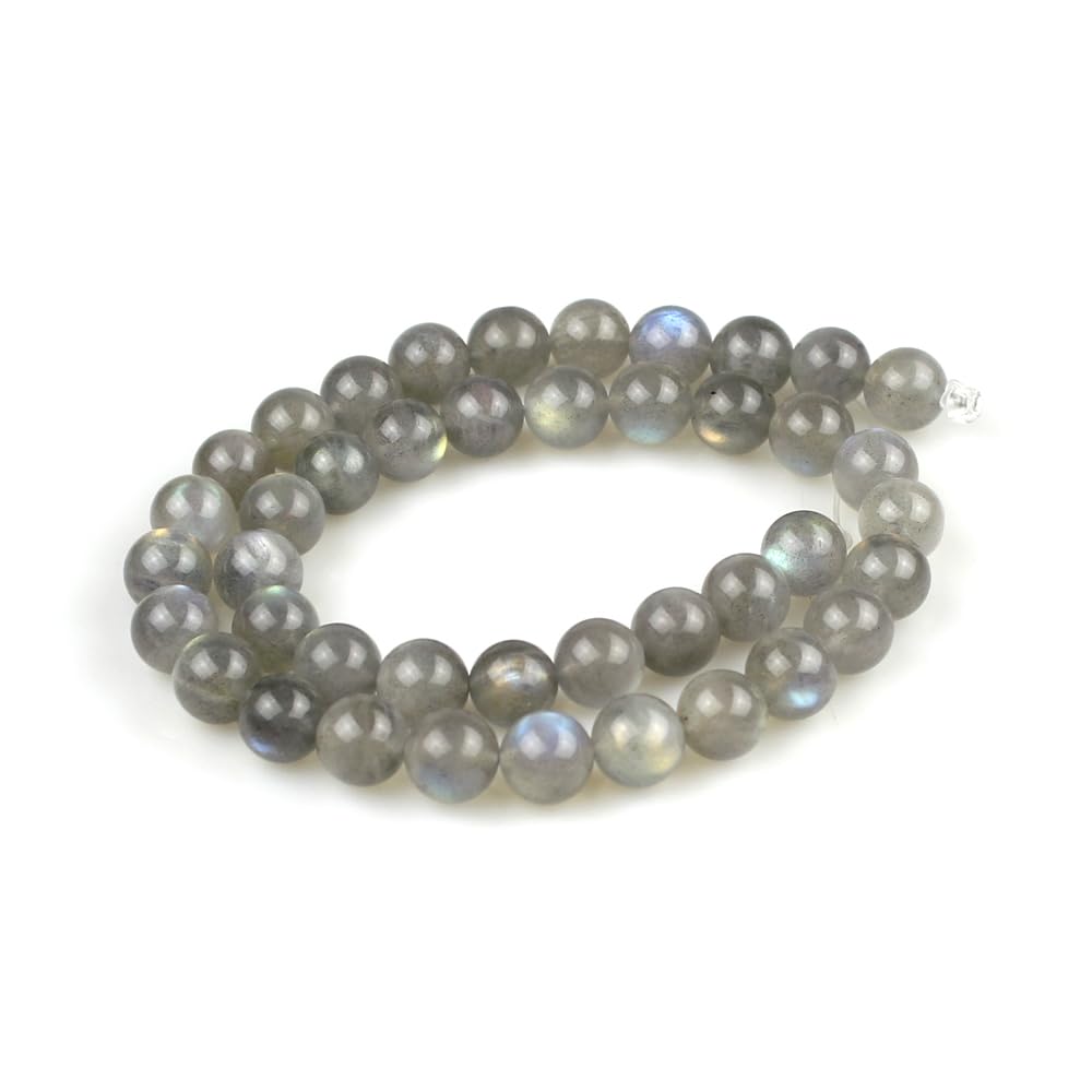 MJDCB Natural Round Stone Beads 6mm Labradorite Loose Gemstone Beads for Jewelry Making Bracelet Necklace 60pcs