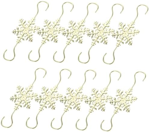10pcs Christmas Snowflake Hooks for Mantel Stocking Holders for Fireplace for Hanging Ornaments Lights Wreaths and Holiday Decorations