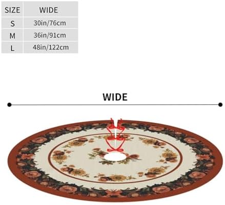 Thanksgiving Fall Pumpkins Sunflowers Christmas Tree Skirts 30", Xmas Tree Cloth Mats Trees Skirts for Decor Gift, Home Decoration
