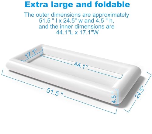 Jasonwell Inflatable Serving Bars Ice Buffet Salad Serving Trays Food Drink Holder Cooler Containers Indoor Outdoor BBQ Picnic Pool Party Supplies Beach Luau Hawaiian Tropical Cooler - style: 1 PC