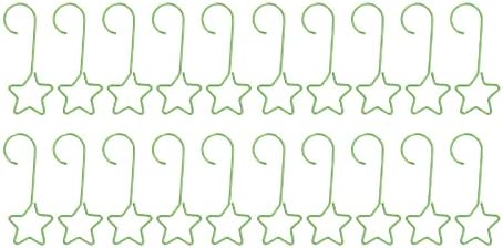 300Pcs Star Shaped Christmas Ornament Hooks, Stainless Steel S Hooks for Holiday Tree Decor, Decorative Hangers with Elegant Design for Home Garden Yard Use (Green)