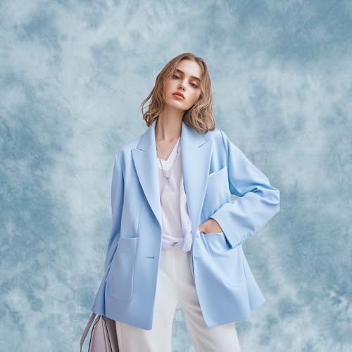 Kate 5x7ft Light Blue Photography Backdrop Blue Textures Portrait Background Old Master Photo Backdrops - color: Light blue, size: 5x7ft