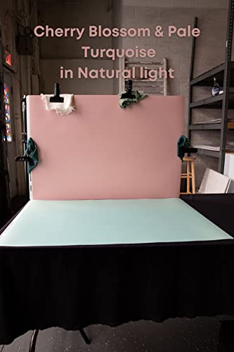 Bessie Bakes Soft Pastel Solid Color Roll-Up 2 Feet x 3 Feet Photography Backdrops 3 Pack - color: Bayside Blue, Pale Turquoise, Cherry Blossom