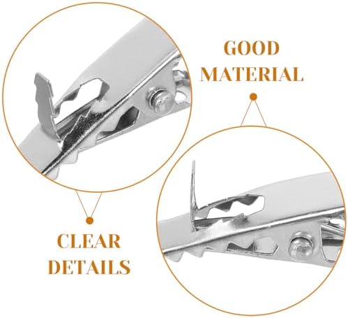 VICASKY 100pcs Silver Alligator Flower Clips for Christmas Tree Ornaments and Flower Decorations, Compact Iron Design with Firm Grip for Everyday Floral Arrangements and Festive Crafts