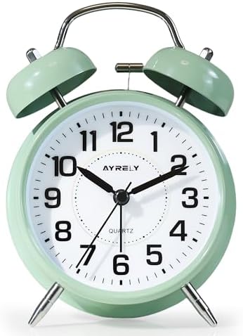 AYRELY?? Super Loud Twin Bell Alarm Clock for Heavy Sleepers,4.5 Inch