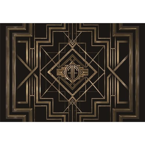 9x6ft Theme Backdrops for Photography Black and Golden Retro Texture Background Luxury Party Crazy Carnival Happy Birthday Party Portrait Booth Photo Studio Video Shooting Props - size: 9x6ft