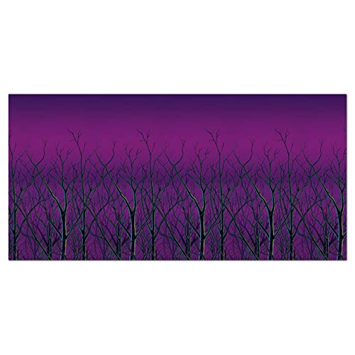 Beistle Spooky Forest Treetops Backdrops – 2 Printed Bare Tree Silhouette Plastic Wall Coverings for Halloween Haunted House Party Décor Indoor Scene Background Display, 4 Ft x 30 Ft Each - style: Spooky Forest Treetops - 2 Piece