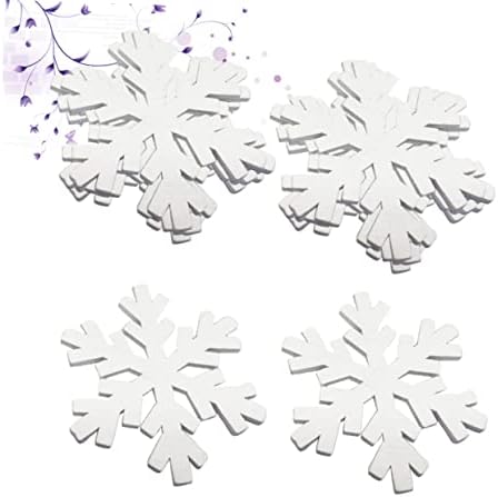 20pcs Wooden Snowflake Ornaments Hanging Decorative Snowflake Decorations for Christmas Decor