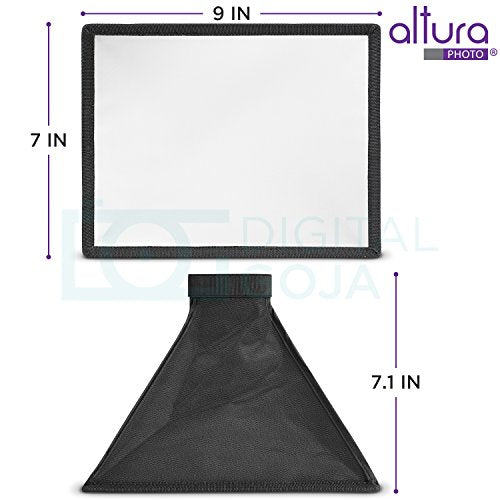 Flash Diffuser Light Softbox 9x7” by Altura Photo (Universal, Collapsible with Storage Pouch) for Canon, Yongnuo and Nikon Speedlight - size: 9x7"
