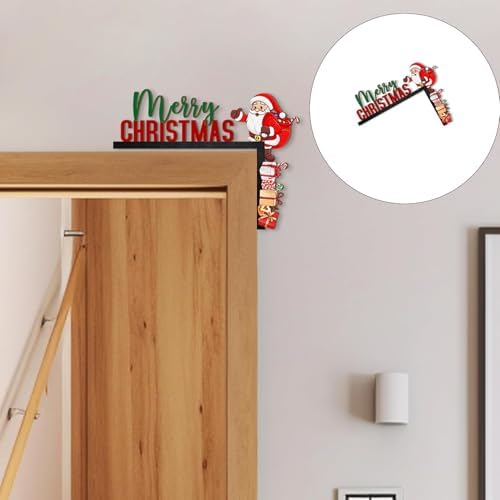 1. Handcrafted Wooden Santa Door Hanger for Christmas Holiday Home Window Wall Decoration Creative Holiday Door Hanger Ornament