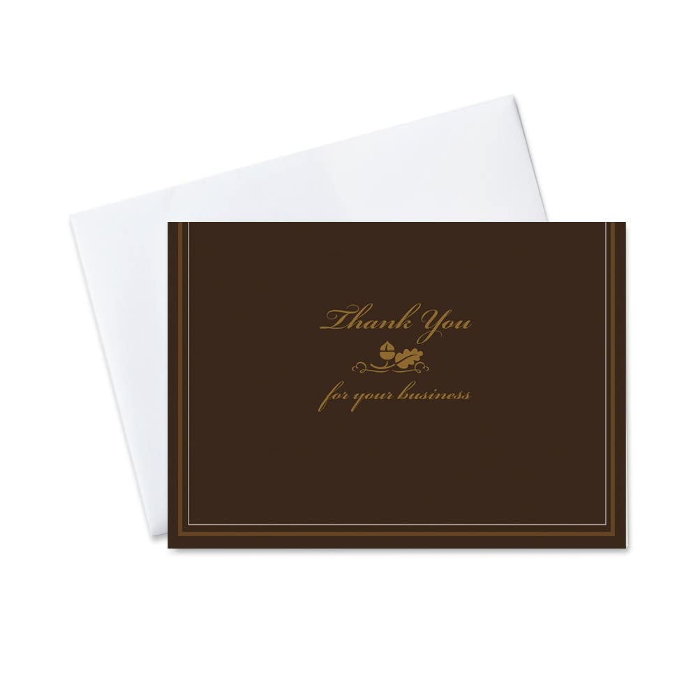 CEO Cards - Business Thank You Greeting Cards (Professional Design), 5x7 Inches, 25 Cards & 26 White Envelopes (T9013)