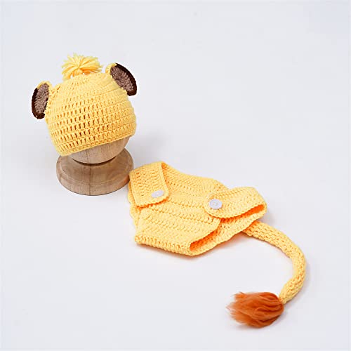 Zeroest Newborn Photography Props Outfits, Crochet Lion Sets for Baby photoshoot Infants Girl Boy Picture Photo Costume