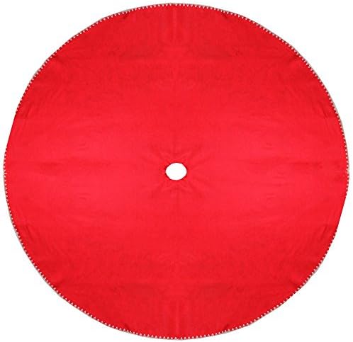 48" Red and White Shell Reversible Christmas Tree Skirt