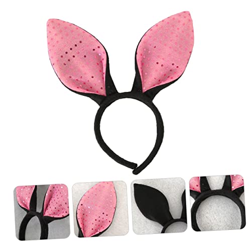 VICASKY 1pc Easter Boy Girl Ear Headband Party Hair Accessory for Girls for Easter Celebrations and Photo Props Fun and Adorable Design and Black