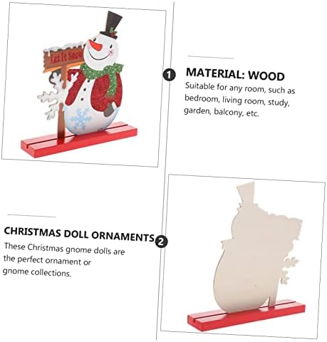 1pc Christmas Wooden Table Ornament Creative Snowman Design for Home Office and Party Decoration Friends and Boys and Girls Cartoon Desk Decoration for Festive Atmosphere