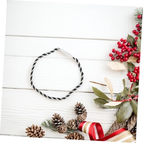 Ipetboom 500pcs Ornament Snap-Locking Ropes: Cotton Fabric Strings with Snap Clasps - Outdoor Christmas Tree Ribbon Hanger for Porch Lighting Bauble