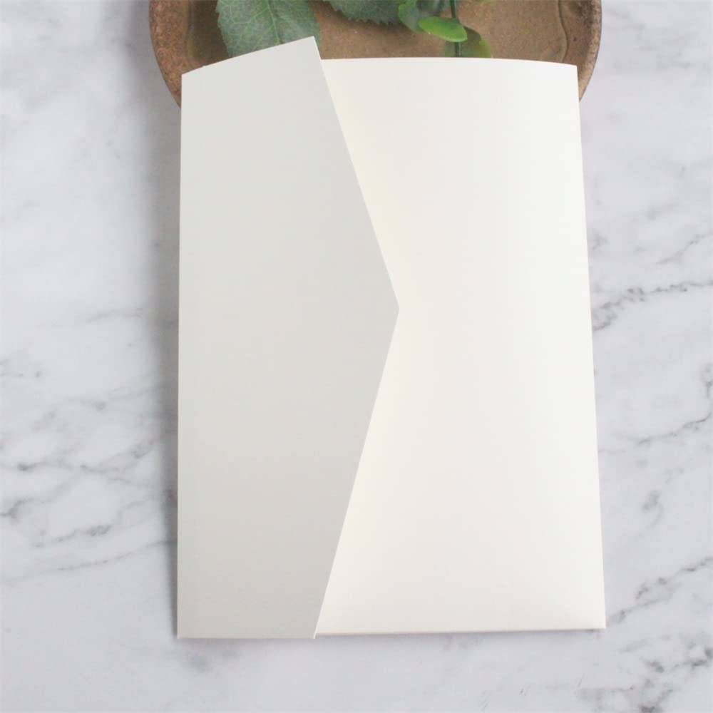 Ivory Invitation Pocket Envelope For Wedding Engagement Bridal Shower Birthday 20 sets (ivory)