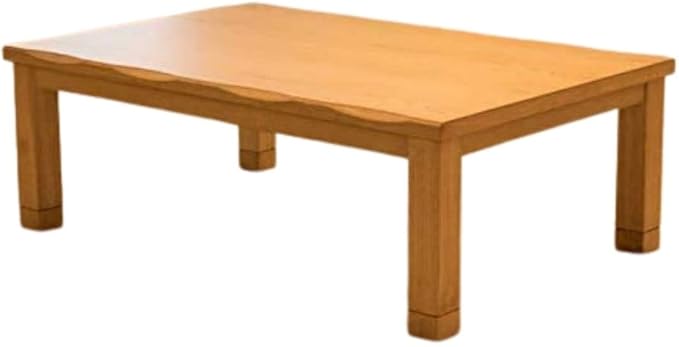 BJDesign Kotatsu - Japanese Heated Table - Wooden Chabudai Furniture with 120V Electric Heater - Low-Lying Dining and Work Desk with Temperature Control Knob (47x31in, Natural)