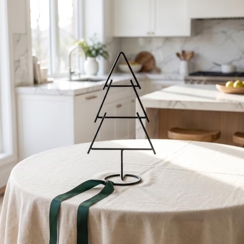 Toddmomy Wrought Iron Ornament 3-Tier Display Christmas Tree for Holiday