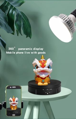 JAYEGT Motorized Rotating Display Stand, 5.74inch /22lbs Load, 360 Degree Electronic Turntable Display Stand for Photography Products Shows , Jewelry, Watch, 3D Models, Cake (Black/Button Control/rechargeable) - color: Black