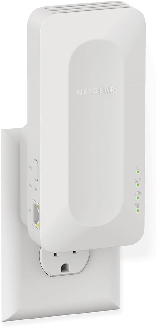 NETGEAR WiFi 6 Range Extender (EAX17) - AX3000 Dual-Band Wireless Signal Booster & Repeater (up to 3.0 Gbps Speed) - Add up to 1,500 sq. ft., 20 Devices - WPA3 Security, One WiFi Name