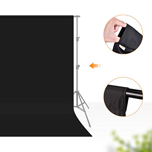 UTEBIT 5x6.5ft Black Backdrop Curtain - Chroma Key Background for Photography & Professional Photo Backdrop for Photo Video Studio, Live Streaming, Low Temperature Ironing to Remove Wrinkles - size: 5x6.5ft