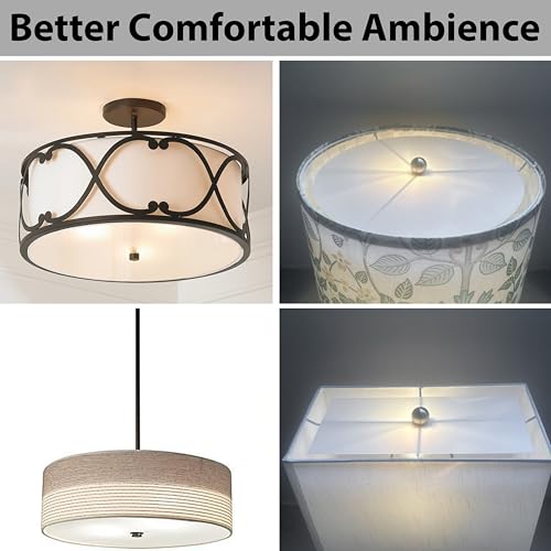 GOSO 2 PCS Round White Acrylic Lampshades Diffuser 15.5" Diameter with 3/8" Center Hole- Lampshades for Table Lamps Pendants Light Lampshade Fits 16-19" Openings Frosted Frosted Diffuser Lamp Shades - size: 15.5*15.5 inch-2 pcs