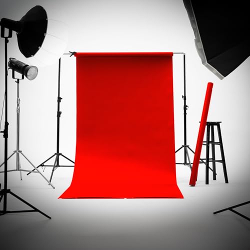 Kate Seamless Paper Backdrop Red Paper Backdrop Seamless Backdrop Paper Rolls (53''x16.4' Scarlet) - color: Scarlet, size: 53''x16.4'