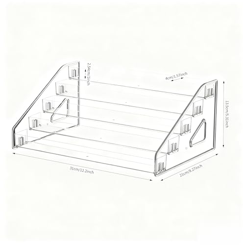 Acrylic 5 Tiers Riser Display Stand Cosmetic Organizer Nail Polish Perfume Makeup Clear Display Case Shelf