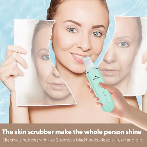 Skin Scrubber Face Skin Spatula Facial Scrubber Spatula Pore Cleaner with 4 Modes (Green) - color: Green