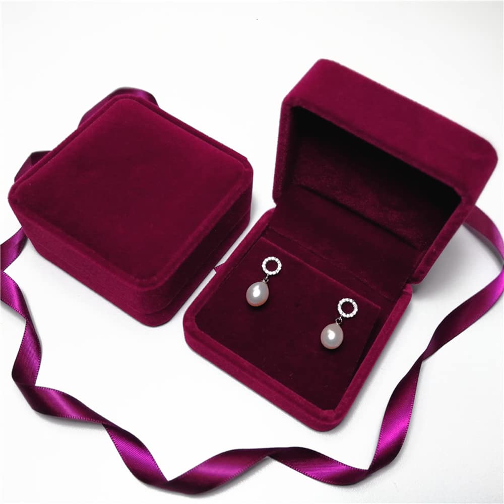 Giftop Velvet Earring Gift Boxes Jewelry Box (Red)
