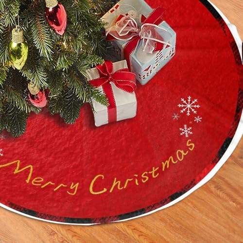 New Year Christmas Tree Skirts 30", Xmas Tree Cloth Mats Trees Skirts for Decor Gift, Home Decoration