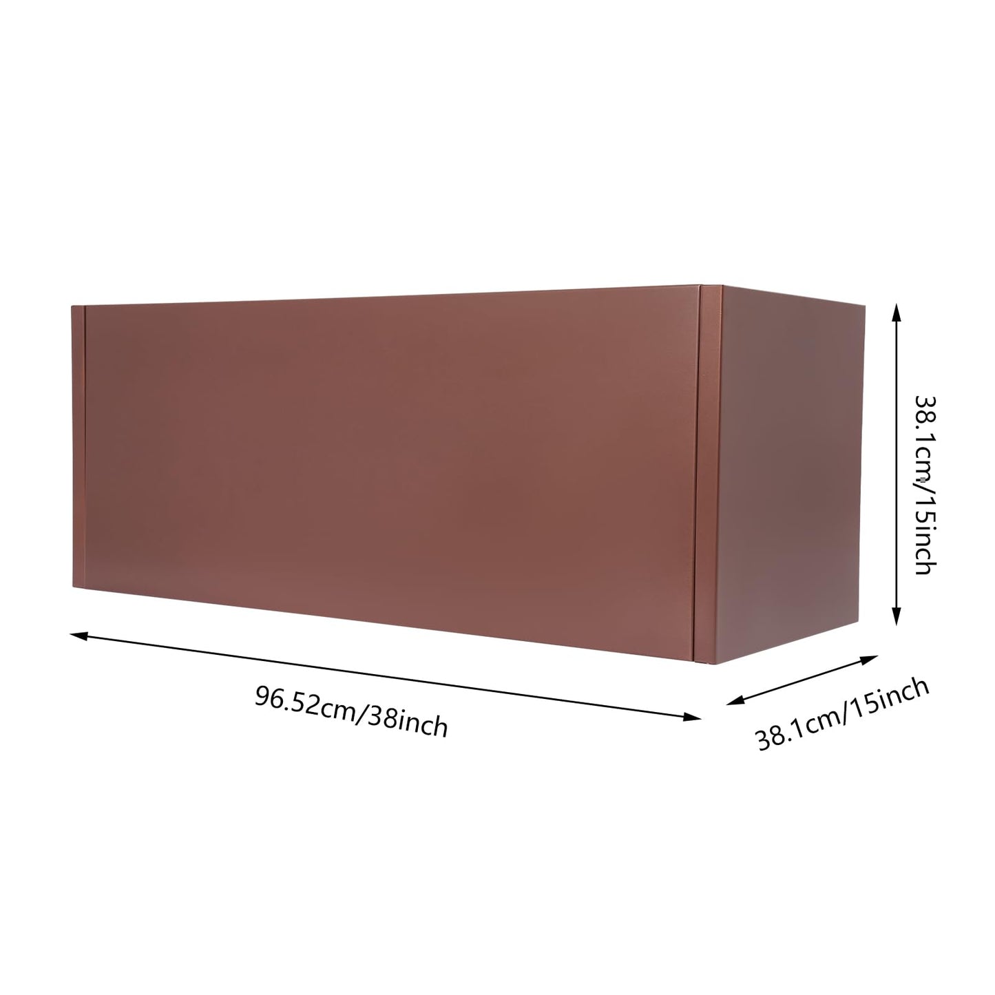 LIYABIN 38'' Large Planter Box, Steel Rectangular Elevated Plant Container with Drainage Holes Rustproof & Heavy Duty for Outdoor Modern, Patio, Balcony, Yard & Indoor Greenery (Brown)