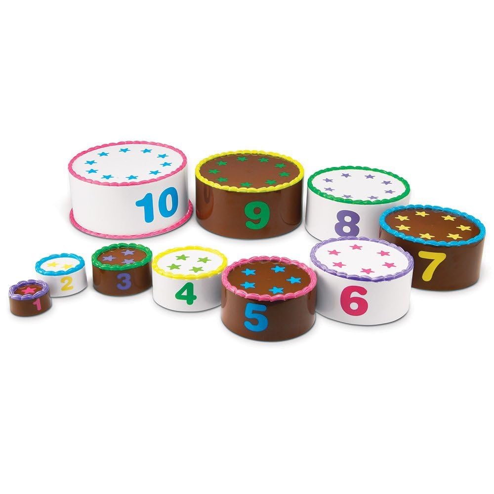 Learning Resources Stack and Count Layer Cake - 10 Pieces, Ages 18+ months Toddler Learning Toys, Early Stacking and Counting Skills for toddlers