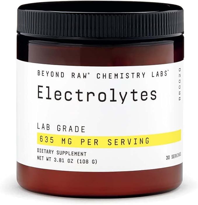 BEYOND RAW Chemistry Labs Electrolytes Powder | Lab Grade, Gluten Free, Sugar Free Electrolyte Drink Mix | Supports Performance and Hydration | 30 Servings