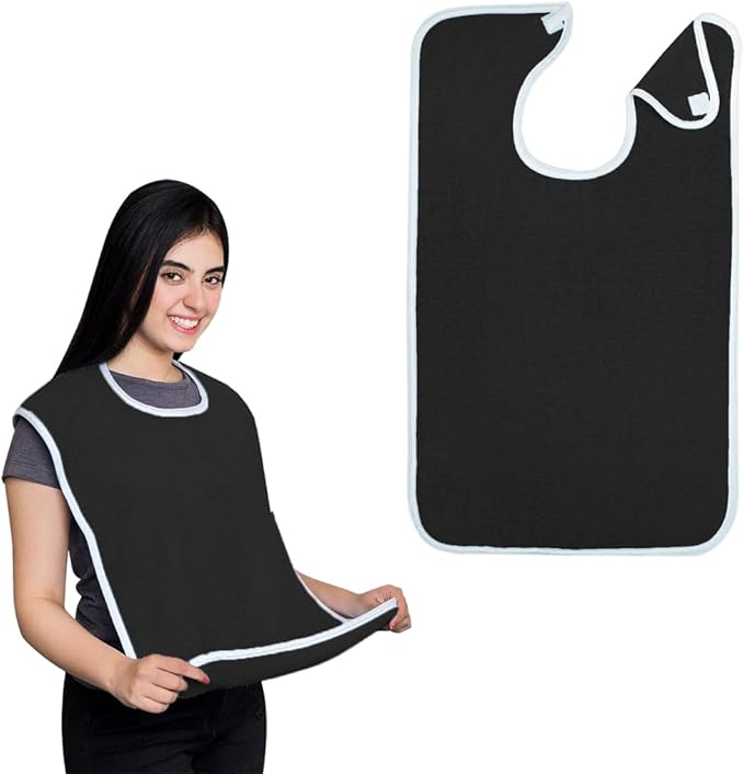 Avalon Towels Adult Bibs for Women 100% Cotton Bib for Adults for Eating - Terry Cloth Adult Bibs for Men Clothing Protectors