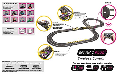 Scalextric Batman vs Joker 1:32 Spark Plug Slot Car Race Track Set C1415T, Black